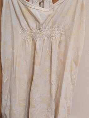 Abercrombie & Fitch Cream Halter Babydoll with Pale Yellow Print